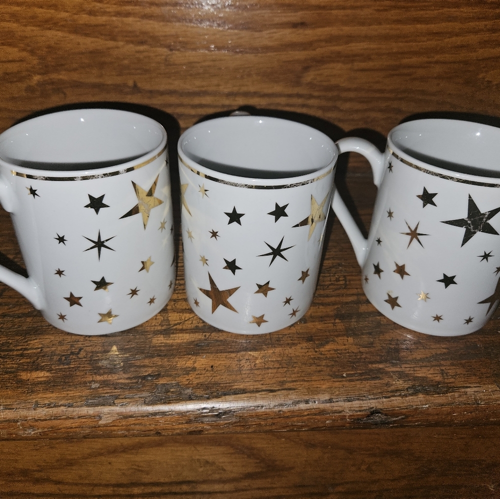 Sakura set of 3 star coffee mugs